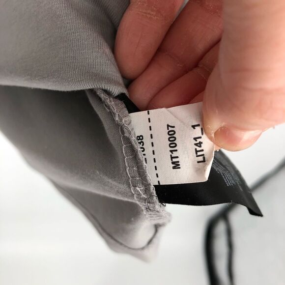 Cuts Henley Tee Mens Medium Light Gray Curve-Hem Short Sleeve - Picture 5 of 11